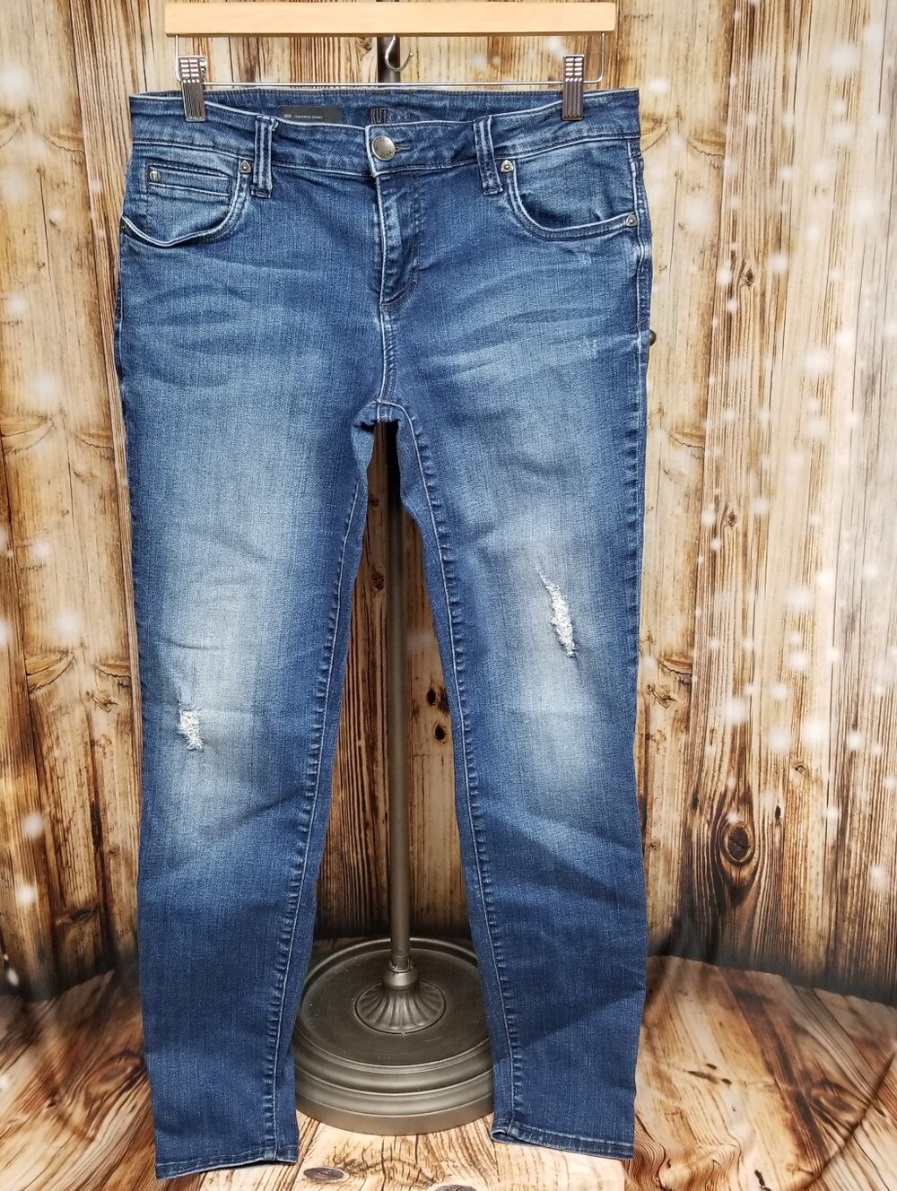 KUT From The Kloth Mia Toothpick Skinny Denim Jeans Womens 10 Dark Wash Blue